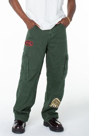 Von Dutch Baggy Straight Flying Eyeball Cargo Hunter Pant in Forest at Nordstrom, Size 34
