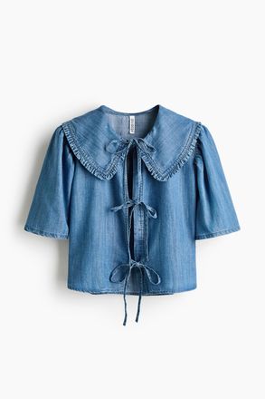 H&M Bluse zum Binden - Blue