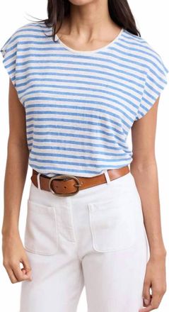 Hartford Tarjei Knit T-Shirt In Ecru & Pacific