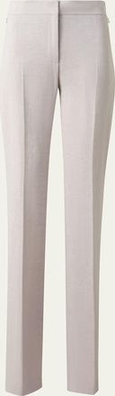 Akris Carl Twisted Linen Double-Face Straight-Leg Pants