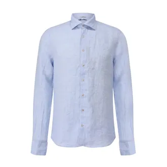 Stenstr&ouml;ms Casual Shirts, male, Blue, Size: XL Classic Linen Shirt