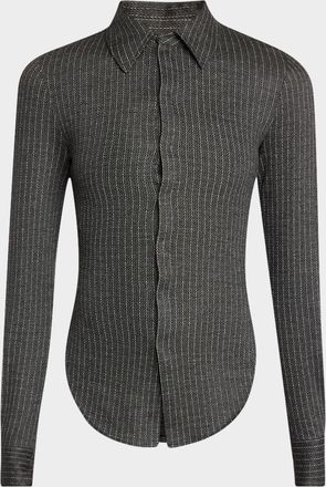 Isabel Marant Romea Pinstripe Slim Collared Shirt