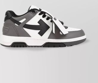 Off-white leather low-top sneakers