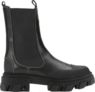 Ganni Mid Chelsea Boots in Black Size 4 Womens
