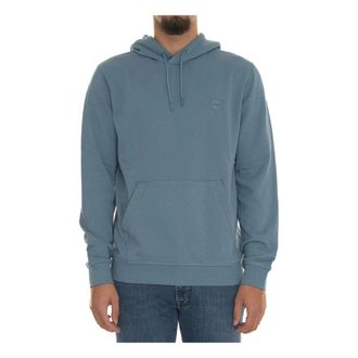 HUGO BOSS Hoodies & sweatvesten, Heren, Blauw, S, Katoen, Hooded Sweatshirt met Zijlogo