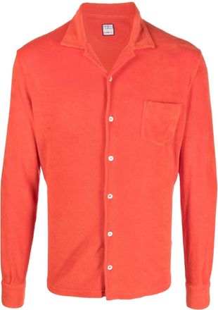 Fedeli terry-cloth cotton shirt - men - Cotton - 56 - Orange