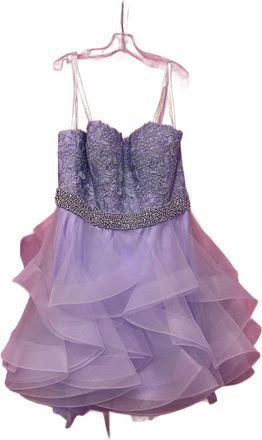 Jovani Womens Embellished Belt Strapless Short Dress In Light Lavender