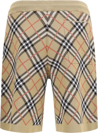 Burberry Mens Check Cotton Blend Shorts Sand Ip Cotton; Polyamide; Elastane Bermuda