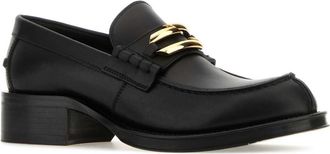 Lanvin Womens Black Leather Medley Loafers Mocassini