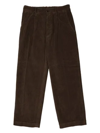 Nine In The Morning Neutrals Cropped Ribbed Cotton Wide-Leg Pants