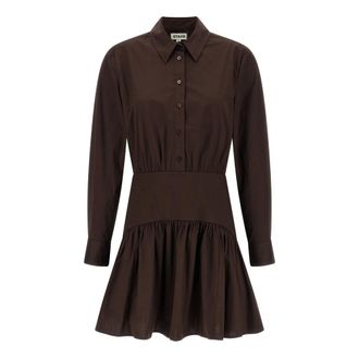 Staud Staud, Kleedjes, Dames, Bruin, M, Katoen, Rocco Mini Jurk