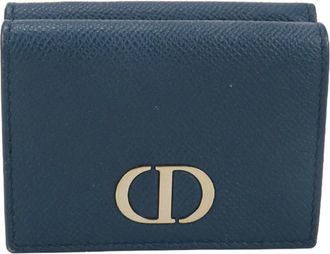 Dior Blue Leather Wallet (Tri-Fold) (Pre-Owned)