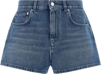 Moschino Blue Cotton Bermuda Womens Shorts