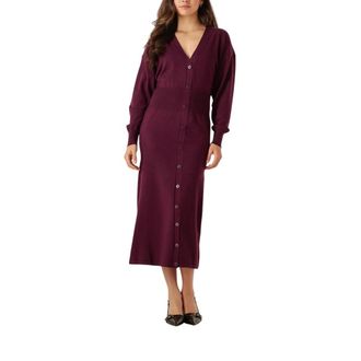 Ydence Gebreide Jurk Claudia - Dames - Kleedjes - Rood - L - Nylon - Kleedjes