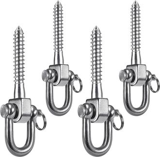 OEM Juego De 4 Ganchos De Techo De Alta Resistencia - Acero Inoxidable 304 - Para Sacos De Boxeo - Rotaci&oacute;n De 360&deg; - Con Mosquet&oacute;n - Montaje En Techo - P