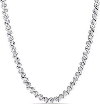 Delmar Twisted Diamond Tennis Necklace - 1.05ct. in Silver at Nordstrom Rack