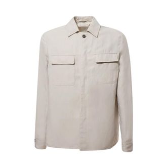 Eleventy Shirt Jacket - Heren - Casual Overhemden - Beige - M - Leer - Overhemden