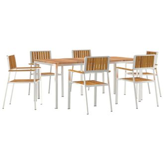 Berkfield Home 7 Piece Garden Dining Set Solid Wood Acacia in Brown