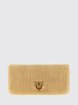 Pinko Love Bag Click Soft Horizontal Classic Raffia Clutch
