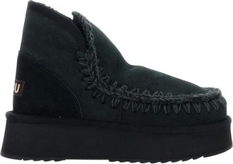 Mou Schoenen, Dames, Zwart, 38 EU, Wol, Mini Eskimo Platform Boot