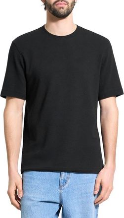 Theory Delroy Studio Textured T-Shirt in Black at Nordstrom, Size Xx-Large