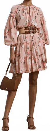 Ralph Lauren Voile Tiered Tie-Neck Dress In Floral