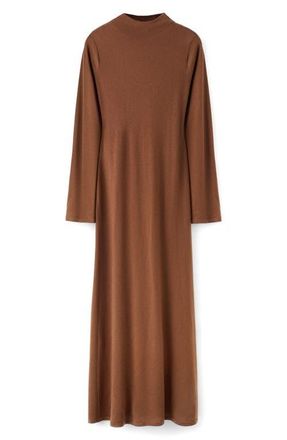 Mango Kendrik Long Sleeve Sweater Dress in Caramel at Nordstrom, Size 10