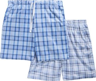 Geoffrey Beene 2-Pack Assorted Plaid Pajama Shorts in Blue Multi at Nordstrom Rack, Size X-Large
