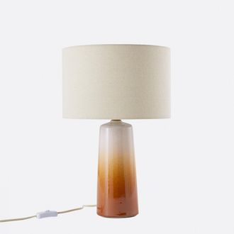 La Redoute Interieurs Tafellamp van keramiek en linnen, 47 cm hoog, Grezza