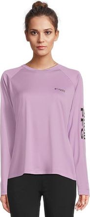 Columbia Tidal Teetm II Long Sleeves Womens Long Sleeve Pullover Hydrangea/Black Logo : 2XL, Polyester