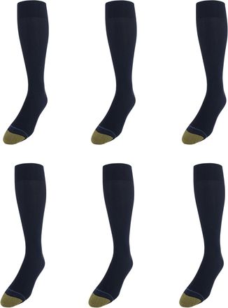 Gold Toe Mens Metropolitan Moisture Control OTC Socks (Pack of 6)