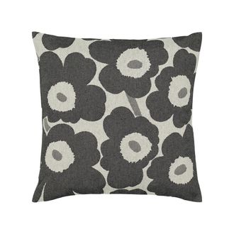Marimekko Pieni Unikko Kissenbezug, 47 x 47 cm, off-white / charcoal / sand