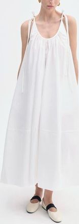 Co Gathered Halter Dress in Cotton Poplin in White at Nordstrom, Size Xx-Small