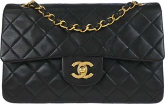 Chanel Timeless Lambskin Black Leather Handbag (Pre-Owned)