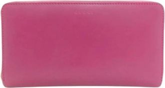 Gucci Pre-owned Vintage Lange Portemonnee (bi-fold) - Dames - Vintage Accessoires - Roze - ONE Size - Leer - Vintage