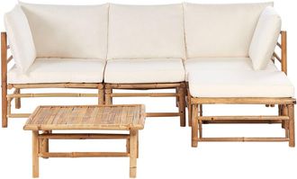 Beliani Conjunto de jard&iacute;n de madera marr&oacute;n 4 personas