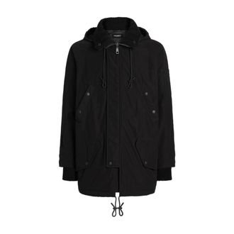 Dolce & Gabbana Ge&iuml;soleerde Parka - Heren - Parka Jassen - Zwart - M - Leer - Jassen