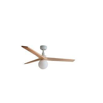 Netlighting Klim Medium White Light Pine Wood DC Ceiling Fan E27 6 Speed