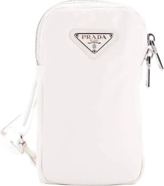 Prada Padded Phone Holder Nappa Leather crossbody bag - Wit