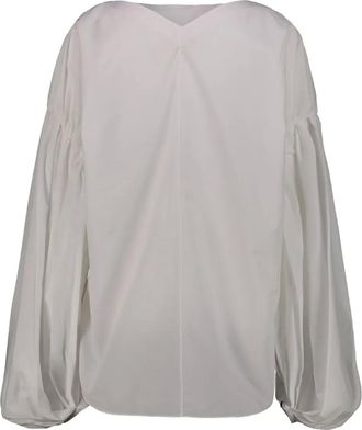 Khaite Blusa Quico con maniche plissettate - Bianco
