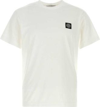 Stone Island White Cotton T Shirt
