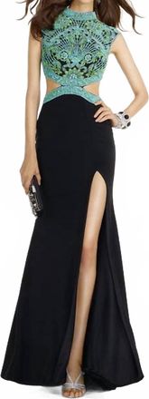 Alyce Paris Womens Side Mesh Dress In Black/multi