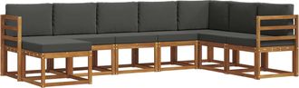 vidaXL Conjunto De Sof&aacute;s De Exterior 8 Uds. Natural Y Antracita Vidaxl