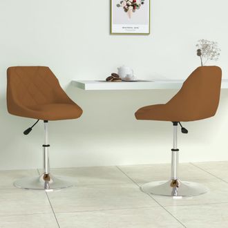 vidaXL Sillas De Comedor Giratorias 2 Unidades Terciopelo Marr&oacute;n Vidaxl