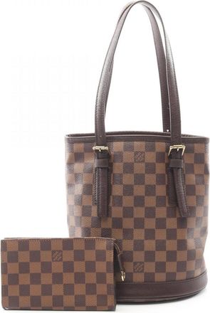Louis Vuitton Brown Damier Canvas Coated Canvas Leather Tote Bag (Pre-Owned)