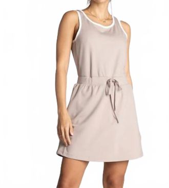 Thread & Supply Ying Mini Dress In Mushroom Ivory