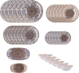 Bidasoa Vajilla 32 piezas porcelana marr&oacute;n