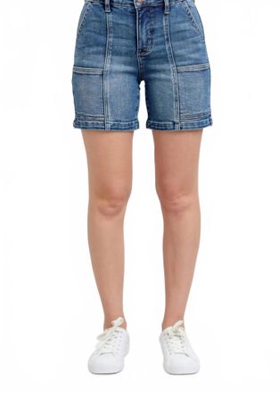 Judy Blue Womens Jackie Utility Mid Shorts In Blue