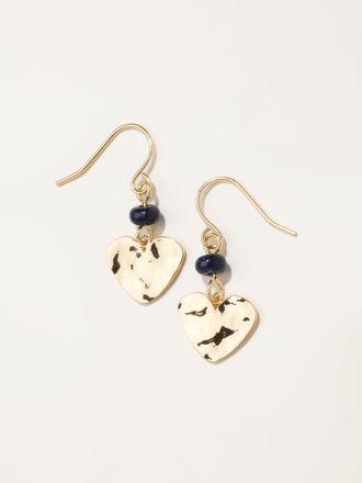 Fat Face FatFace Hammered Heart Earrings in Gold Tone