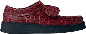 Clarks Schoenen, Heren, Rood, 46 EU, Leer, Krokodilreliëf Veterschoenen